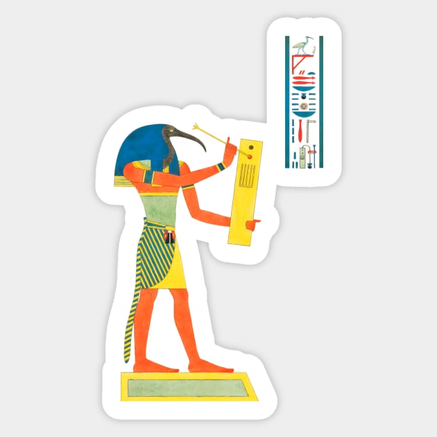 Thoth Djehuty Egyptian god of writting Sticker by WillowNox7